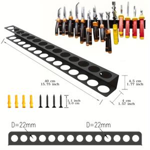 TEMU 헤비듀티 금속 벽걸이 도구 정리대 - 플라이어 & 드라이버용 공간 절약형 수납 랙, 파우더 코팅 마감, 후크
