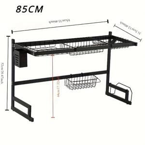 TEMU 스테인리스 스틸 싱크 위 설치형 식기 건조대 - 식기 건조대, 수저 바구니, 공간 절약형 식기 및 수저 건조대