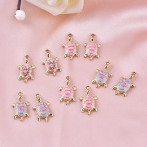 TEMU 10pcs 다채로운 꽃 패턴 다시 거북이 합금 펜 던 트 해양 스타일 바다 거북 꽃 인쇄 매력 DIY 펜 던 트 귀걸이 목걸이 쥬얼리 액세서리