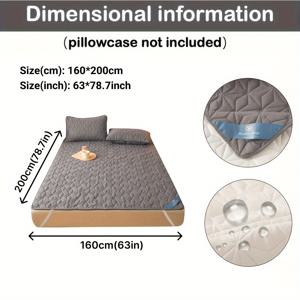 TEMU 1pc 방수 퀼트 매트리스 보호대(베개 커버 제외), 침대 커버용 신축성 있는 스트랩이 있는 통기성 매트리스 패드, 올 시즌용 미끄럼 방지 매트리스 토퍼, Eid al-Adha|매트리스커버