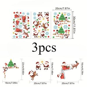 TEMU 크리스마스 분위기 문 스티커 - 자체 접착, 제거 가능한 벽 데칼, 산타, 눈송이 & 트리 디자인으로 축제 분위기 홈 데코, 침실, 거실, 현관용