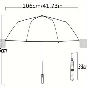 TEMU 1개 내구성 있는 방풍 우산, UV 보호 기능 - 자동 원버튼 오픈, 남녀공용 스테인리스 스틸 프레임, 비즈니스 여행에 완벽