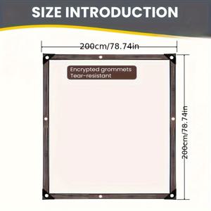 TEMU 그로밋이 있는 투명 플라스틱 방수 천막, 야외, 정원, 파티오, 식물, 온실 보호를 위한 방수 폴리에틸렌 커버 - 캠핑, 캐러밴 바람 및 눈 보호를 위한 고성능 투명 방수 천幕