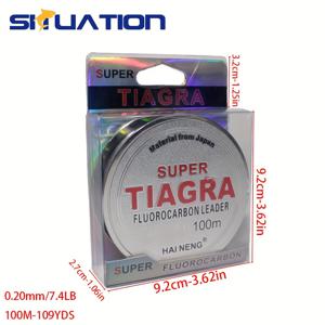 TEMU SITUATION Super TIAGRA 플루오로카본 낚싯줄 - 100M/109야드 투명 코팅 탄소 섬유 리더 라인, 나일론 얼음 및 플라이 낚시 모노 필라멘트, 부활절 축제, 싱글 팩