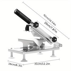 TEMU 1개 스테인리스 스틸 수동 고기 슬라이서 - 미끄럼 방지 손잡이, 냉동 양고기 및 야외 바비큐에 완벽, 주방 필수품