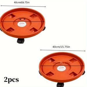 TEMU 2개 플라스틱 원형 식물 트레이 바퀴 포함, 실내/실외 대형 화분용 고성능 다기능 화분 받침대