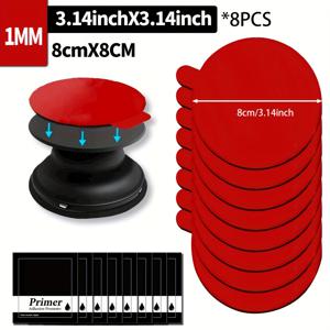 TEMU 4/6/8개 대형 양면 라운드 비접착식 데칼 패드 - 라운드 80mm 3.14인치 내열성 양면 자체 접착 패드, 범용 대시보드 자동차 모바일 폰 흡착컵 홀더/운전 레코더/카메라/GPS용