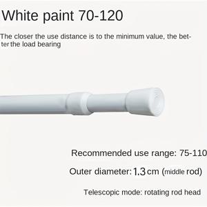 TEMU 1개 조절 가능한 알루미늄 합금 샤워 커튼 막대 - 드릴 필요 없음, 욕실, 옷장, 주방에 쉬운 설치를 위한 텐션 스프링 장착|커튼봉
