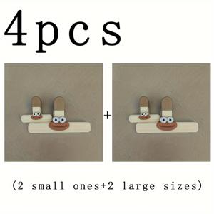 TEMU 4개 식품 가방 클립 - 간식 및 신선도 강력 그립, 내구성 있는 플라스틱 주방 액세서리 (소형 2개 + 대형 2개)