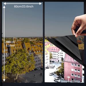 TEMU 1pc 원웨이 프라이버시 윈도우 필름, 홈용 윈도우 틴트, 거울 비닐 롤 열 제어 안티 UV 정전기 슬라이딩 도어 커버링 노 글루 윈도우 스티커 욕실 거실 홈 데코|필름