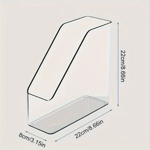 TEMU 아크릴 책꽂이, 투명 데스크탑 파일 보관 선반, 테이블 고정 책 받침대, 플라스틱 사무실 보관 정리함, A4 크기 문서 보관함