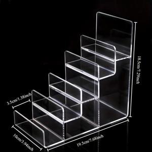 TEMU 핸드백, 패션 안경 및 주얼리용 5단 럭셔리 디스플레이 스탠드 - 투명 사다리 선반 정리대 홈 데코용