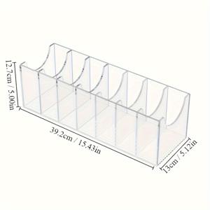 TEMU 1개 투명 아크릴 멀티 슬롯 벨트 정리함, 남녀 공용 투명 디스플레이 케이스, 스카프, 시계, 헤어 액세서리, 쥬얼리 옷장 및 서랍에 적합, 홀로우 디자인, 비자성, 스포츠 스타일, 단색 패턴