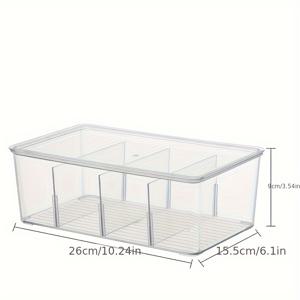 TEMU 투명한 플라스틱 차 가방 정리함, 뚜껑이 있는 쌓을 수 있는 구획 나눠진 잡동사니 보관함, 차, 커피, 설탕 포장지, 가정용 정리용품 및 보관함, 가정용 액세서리