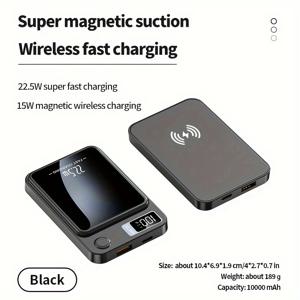 TEMU 10000/5000mAh, 자석 무선 파워 뱅크, PD20W 고속 충전, 휴대용 모바일 파워, 15/14/13/12 시리즈에 적합, 무선 충전 프로토콜 지원 모바일 폰 전자 장비, USB/Type-c/비상용 전원 보충 배터리 팩|보조배터리