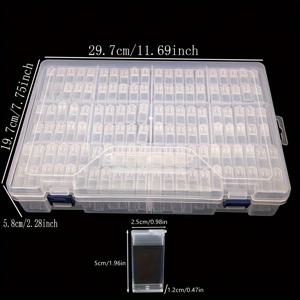 TEMU 124칸 칸막이 보관함 세트, 다이아몬드 페인팅 액세서리 보관 용기, DIY 수공예 도구 보석 비즈 미니 보관함, 다이아몬드 페인팅 애호가를 위한 미술 용품 및 선물