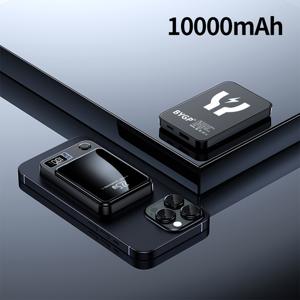 TEMU BYGP 5000mAh/10000mAh 자석 무선 파워 뱅크 - LED 디스플레이가 있는 휴대용 충전기, PD20W 고속 충전, 아이폰 15 Pro/14 Max/13/12 및 폰 및 USB/Type-C 장치 호환|보조배터리|보조배터리20000