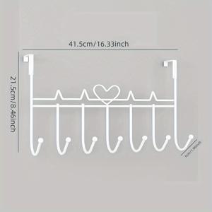 TEMU 현대적인 하트 모양의 문 위 후크 랙, 쉽게 설치할 수 있는 벽걸이형 코트와 모자 홀더, 도장 마감 처리, 가정과 사무실용 문걸이 정리함