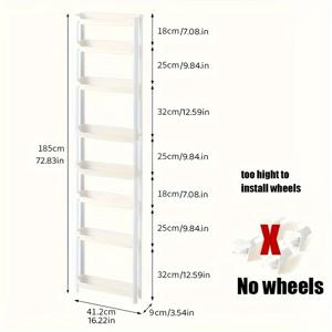 TEMU 좁은 공간에 필수적인 초슬림 8단 수납장, 욕실과 주방 문에 적합하며, 스파 수납 및 공간 절약형 정리함으로 미용실과 스파 매장에서 사용 가능합니다.|틈새선반