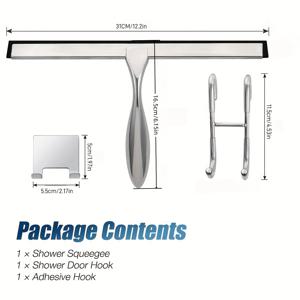 TEMU 1개의 핸드헬드 샤워 스퀴지, 후크 포함, 유리 와이퍼, 가정용 청소 스퀴지, 창문 스퀴지, 물 제거 스크레이퍼, 샤워 도어, 욕실, 창문 및 자동차 유리, 청소 용품, 청소 도구에 적합
