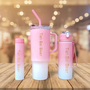 TEMU 3개, 1500ml+900ml+300ml 그라데이션 컬러 휴대용 콤비네이션 슬리브 컵, 야외 스포츠 자동차 물병, 누수 방지 물컵, 피트니스 캠핑 학교 선물에 적합