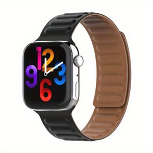 TEMU 심플하고 다용도 스포츠 자석 스트랩 iWatch765432SE용, - Apple Watch s9용, 여성용 고급 실리콘 밴드 iWatch7/8 울트라용, SE/6/5/4세대용 듀얼톤 싱글 루프, Apple Watch용 골지 자석 클로저, iWatch용 듀얼 컬러 체인 스타일 - SE/6/5/4/S8 호환