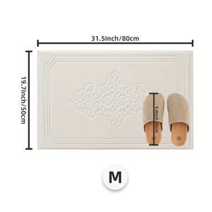 TEMU 고급 중국 스타일 욕실 매트 - 초흡수성, 세탁기 사용 가능, 홈 데코 및 정리용 기하학적 디자인
