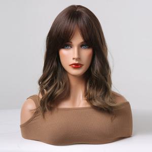 TEMU Short Brown Wigs For Women Synthetic Wigs Middle Part Wigs Heat Resistant