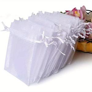 TEMU 100pcs, 웨딩 파티를위한 Organza 보석 포장 가방 드로스트링 가방 가장 인기있는 보석 선물 가방 파티 캔디 가방 포도 과일 방충망 가방 메쉬 가방 씨앗 가방 파티 용품