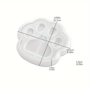 TEMU 1개 고양이 발자국 트레이 실리콘 몰드 발자국 트레이 애완동물 그릇 콘크리트 발자국 장신구 접시 트레이 실리콘 몰드 보석 보관 트레이 주조 실리콘 몰드