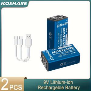 TEMU 코샤레 1개 9V 3200mAh 충전식 리튬 폴리머 배터리, Type-C, 전압 안정화, 멀티미터, 연기 감지기, 무선 마이크, 리모컨, 전기 기타, 스토브, 온수기, 워키토키, 일본 축제 전기 장난감, 휴일 축제 전기 장난감 - 충전식 배터리