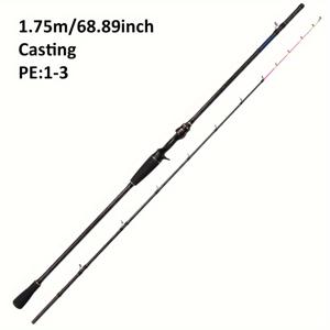 TEMU FISHINGFANS 울트라라이트 5.6ft/5.8ft 캐스팅 지그링 로드, 강력한 티타늄 팁 - 오징어 및 보트 낚시에 이상적, 블랙