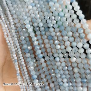 TEMU Annebeads AAA 아쿠아마린 면처리 미니 비즈, 2/3/4mm 루즈 스페이서 비즈 DIY 주얼리 만들기용 - 팔찌, 목걸이 및 귀걸이에 이상적