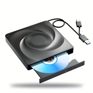 TEMU 외부 블루레이 드라이브, USB 3.0 및 Type-C, 슬림 3D 광학 블루레이 DVD CD 리더, Windows XP/7/8/10/11과 호환 가능, MacBook, 데스크톱 컴퓨터용 MacOS용|CD플레이어