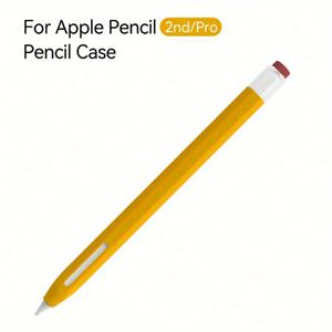 TEMU 실리콘 보호 슬리브 for Apple Pencil (1세대 & 2세대) - 듀오톤 디자인 소프트 스킨 커버, iPad 펜슬 호환 케이스