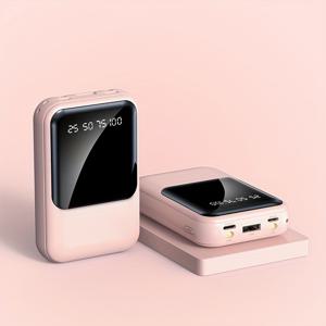 TEMU 새로운 5000mAh 랜야드 디자인 미니 파워 뱅크, 컴팩트 휴대용 고용량 고속 충전 모바일 파워, USB C 입력/출력 고속 충전, 애플/삼성/샤오미 등에 적합, 비행기에 휴대 가능|보조배터리|보조배터리20000