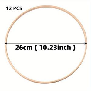 TEMU 12 개/대 26cm 와이드 대나무 DIY 자수 나무 자수 후프 자수 대나무 자수 대나무 프레임 미니 자수 자수 나무 뜨개질 제품