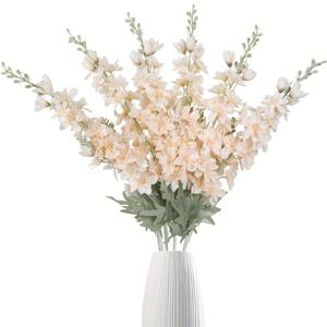 TEMU 6 개/대, 88cm/34.65inDelphinium 인공 꽃, 인공 라크스퍼 꽃 긴 줄기 꽃 가정 장식을 위한 실크 꽃 실내 옥외, 테이블을 위한 꽃 센터피스 장식 웨딩 장식 꽃 생일 파티 데이 어머니의 날 선물