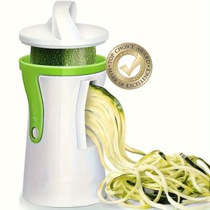 TEMU 1pc, 컨테이너가있는 다기능 수동 야채 Spiralizer, 호박 국수 제조기, Julienne 슬라이서, 감자 나선형 커터, 과일 강판, 주방 도구