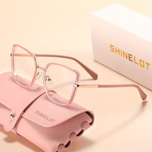 TEMU 별 장식이 있는 SHINELOT 미니멀한 클리어 렌즈 안경 - 유연한 TR90 소재의 사각 라운드 풀 림 프레임, 가벼운 PC 렌즈, 편안한 스프링 힌지 - 보호 케이스 포함