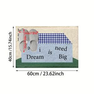 TEMU 매력적인 오두막 디자인의 포근한 인조 캐시미어 미끄럼 방지 매트 - 빠른 건조, 주방, 욕실 및 사무실용 세탁기 사용 가능 - 완벽한 선물 아이디어|발매트