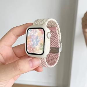 TEMU Apple Watch S8/7/9용 나일론 스마트워치 밴드, 클래식 컬러 블록 디자인, 방수, 확장 가능한 버클, 남녀 공용, 98765se/울트라2 모델과 호환 가능