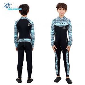 아쿠아룩 1.5mm 래쉬가드형 전신수영복 마오리F 아동수영복 아쿠아슈트 래쉬가드