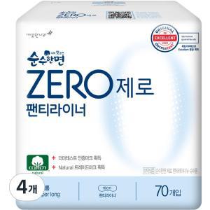 순수한면 데일리 저자극 제로 슈퍼롱 팬티라이너 70P 4개