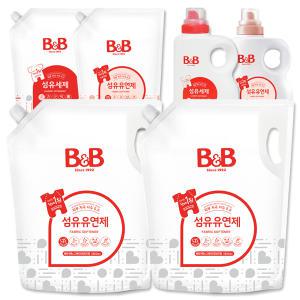 비앤비 섬유유연제 베르가못 캡리필 1800ml x2개 자스민 세제 젖병세정제 거품 액상 용기