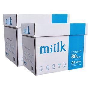 [miilk]밀크 A4 복사용지 A4용지 80g 2500매 2박스