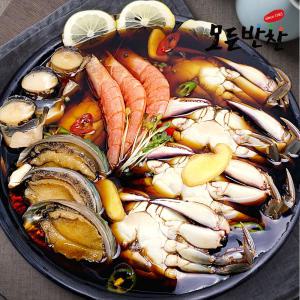 [모든반찬] 간장게장 모듬장(암꽃게장 5-7마리+완도전복장+소라장+새우장) 2.3kg - 암꽃게 국산돌게