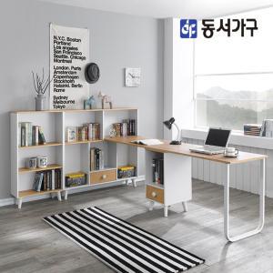 동서가구 네오 2인 책상 책장 세트 프리미엄형 NEO175