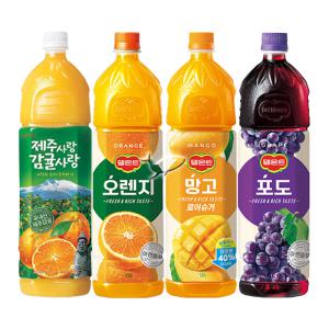 (주스 골라담기) 델몬트 오렌지/포도/망고/제주사랑감귤사랑 주스 1.5L