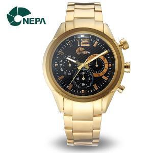 [네파] NEPA 크로노그래프 남성 야광 메탈시계 N5010M-GOLD